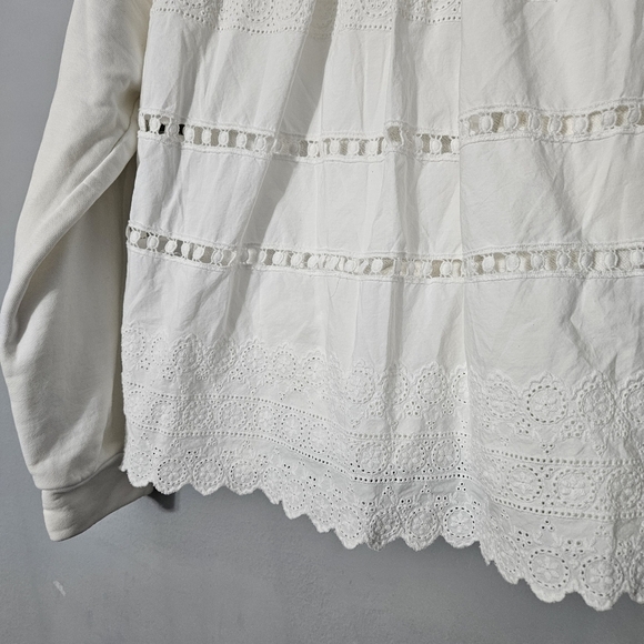 Sea New York White Ruffle Terry Cloth Sweatshirt - Picture 10 of 12